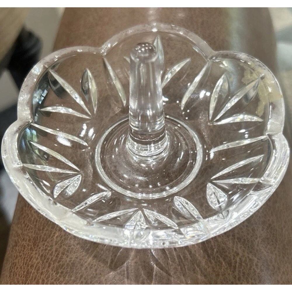Vintage Waterford Crystal Marquis MAYFAIR Ring Holder Fan Pattern 4” Vanity Dish - Picture 1 of 9